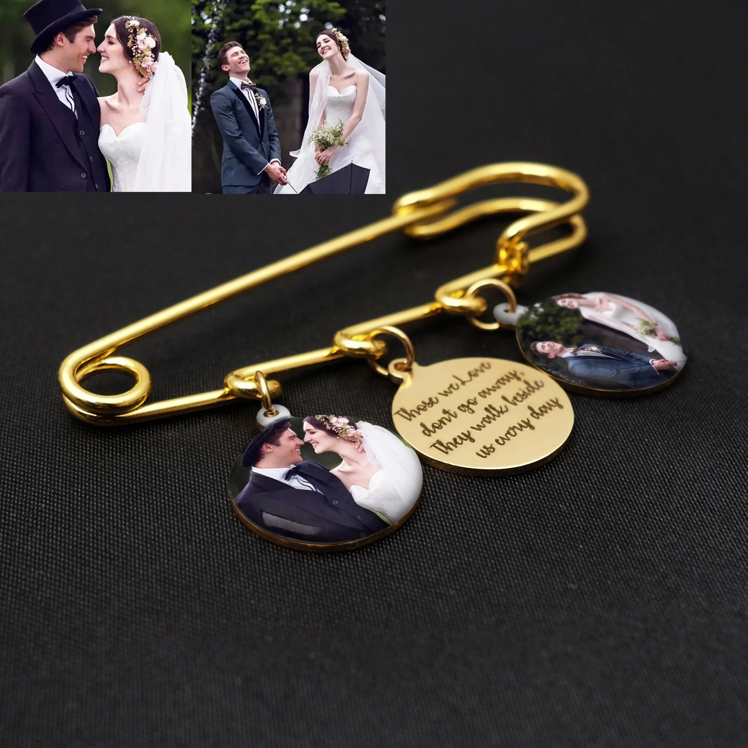 Personalized bride po charm customized po chest po tie nail wedding bouquet pin wedding commemorative gift 241018