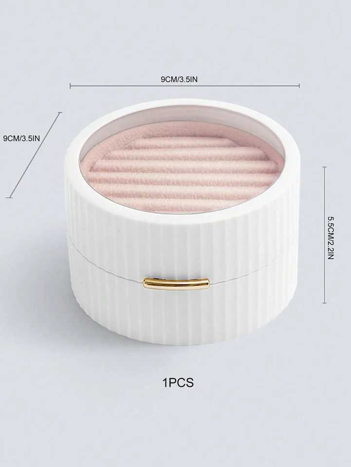 1 travel jewelry box circular ring storage box used for rings pendants earrings necklaces organizer storage racks small bead treasure boxes W241019