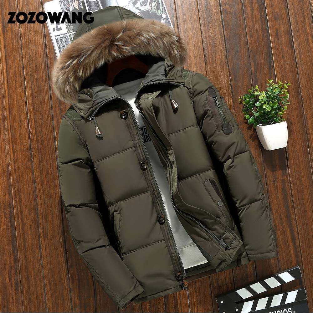 90% Winter Jacket Men Fashion Thick Warm Parkas Fur White Duck Coats Casual Man Waterproof Down Jackets
