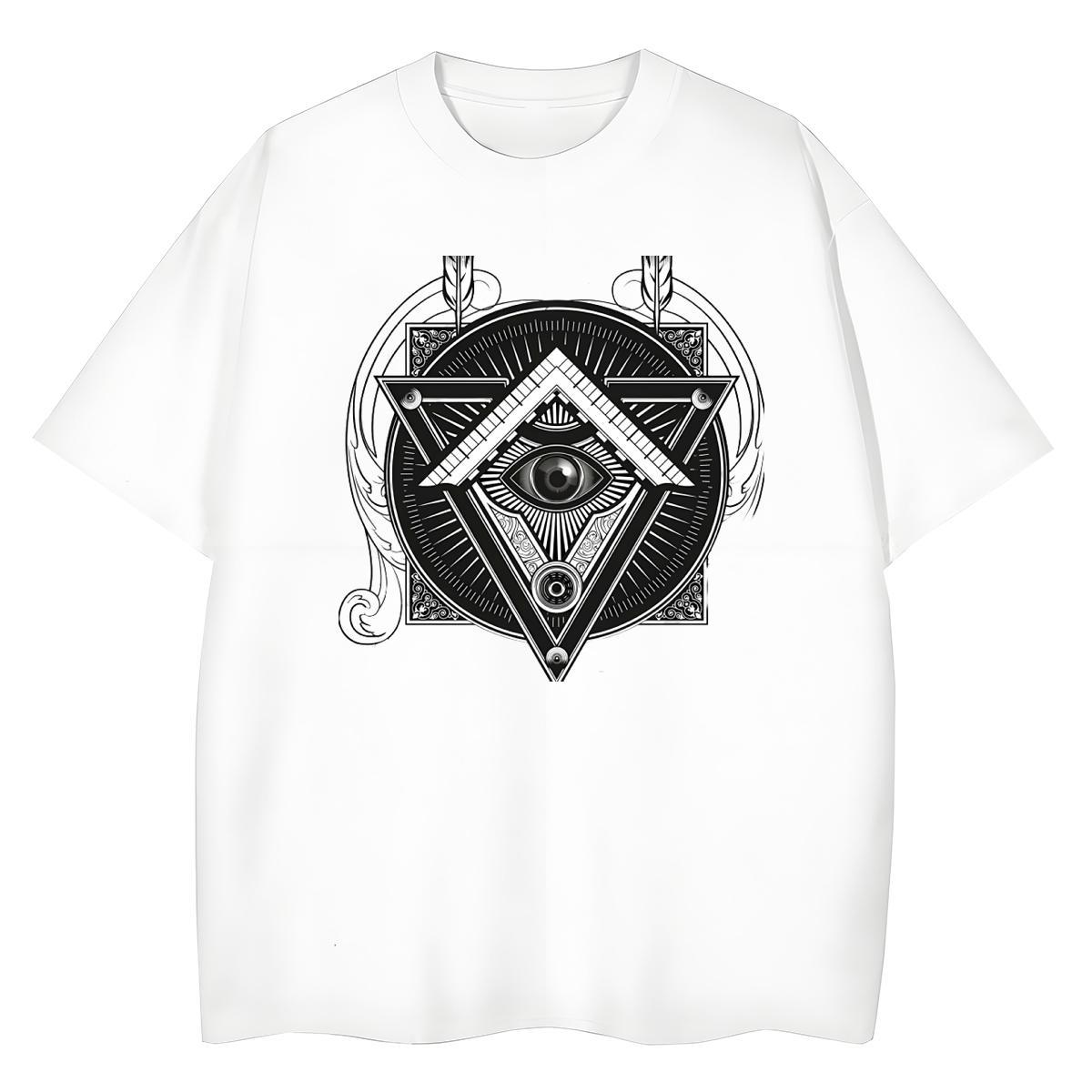 Fashion T shirt 230g Pure Cotton Crew Neck Casual Beach eye of the devil Lady T shirt Comfortable Anime Oversized Clothes Shirt