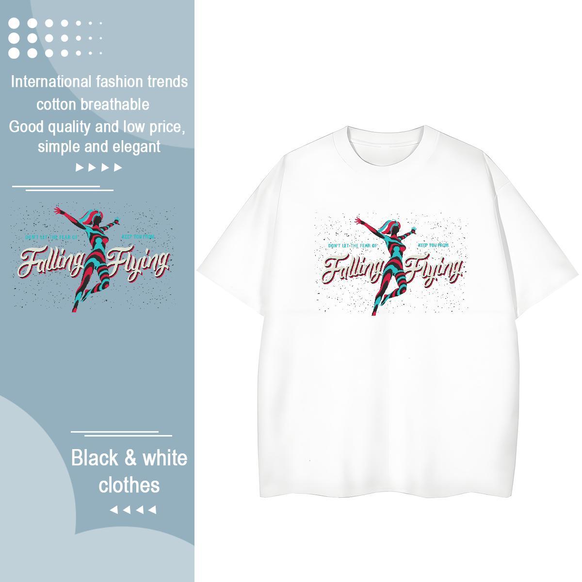 Fashion T shirt 230g Pure Cotton Breathable Crew Neck Casual Daily Wear portrait Lady T shirt Nice Custom Cartoon Top Shirts