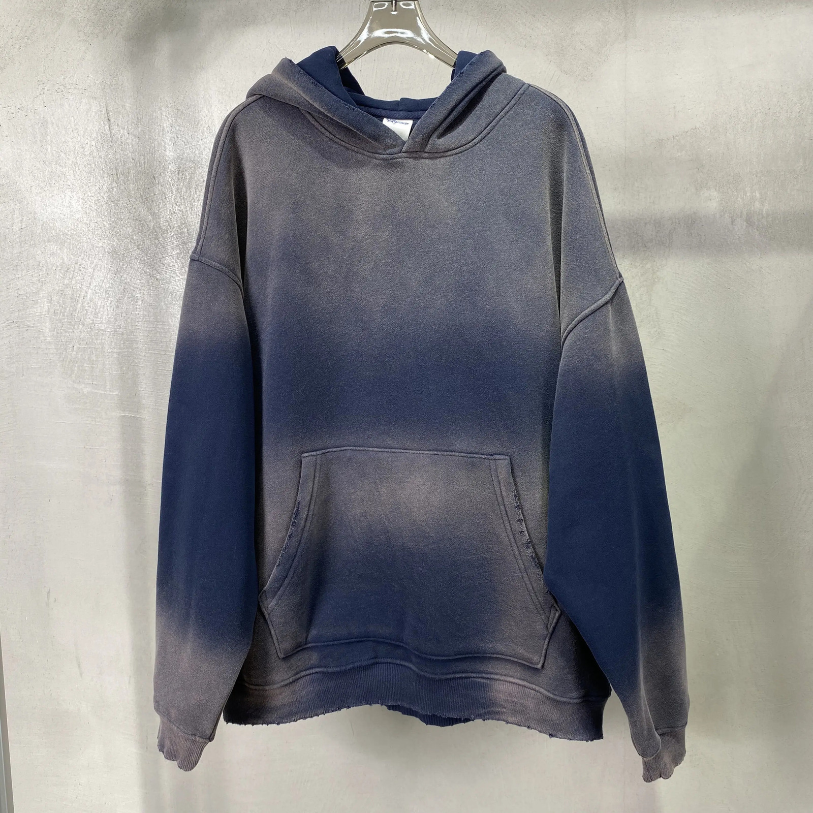 Solid Color Blanks plus fleece thicken spraydyed aged hoodie 241019