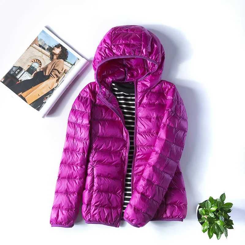 New Women Thin Down Jacket White Duck Ultralight Jackets Autumn and Winter Warm Coats M-5XL Portable Outwear Down Jacket WomenX241019