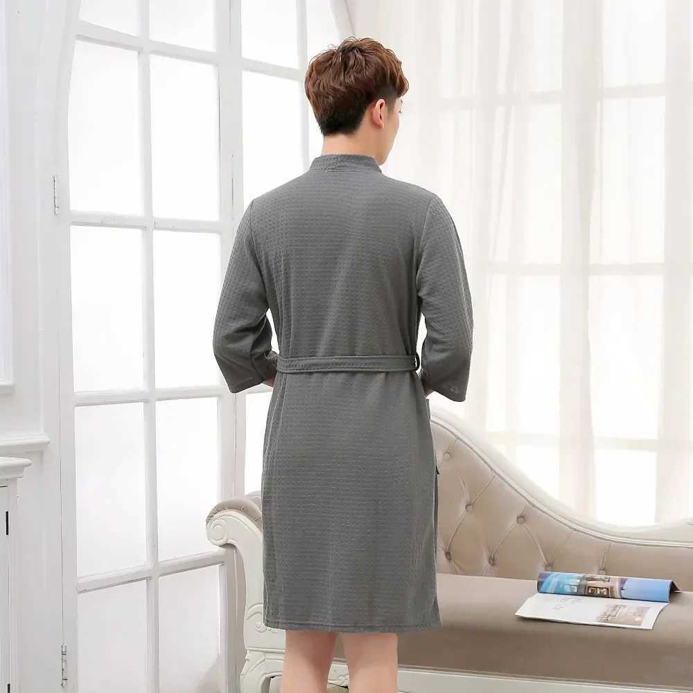 Hotel Sexy Robe Summer Suck Gown Men Spa Bathrobe Water Dressing Waffle Bath Plus Women Towel Size Sleepwear BridesmaidXJ241018