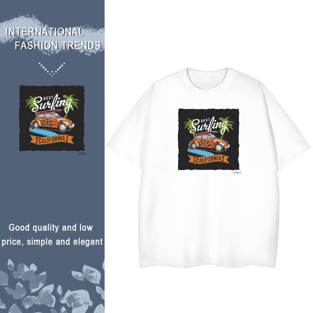 2024 Designer Womens T Shirts 230g Pure Cotton Breathable Crew Neck Beach car Woman Tshirt Loose Plus Size Cartoon Tops Tees