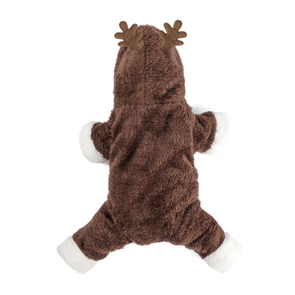 Manufacturer Wholesale Christmas Dog Clothes Warm Soft Cute Design for Small Pets Winter Cotton Apparel