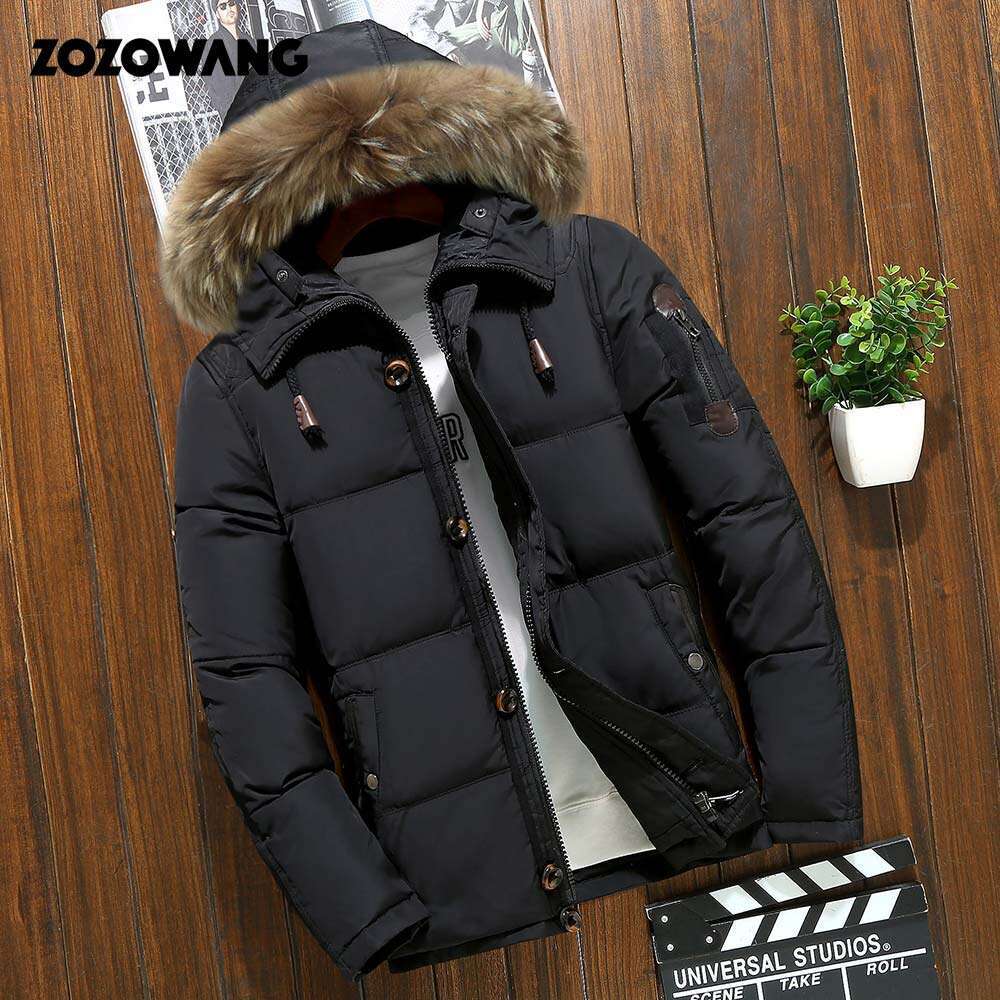 90% Winter Jacket Men Fashion Thick Warm Parkas Fur White Duck Coats Casual Man Waterproof Down Jackets