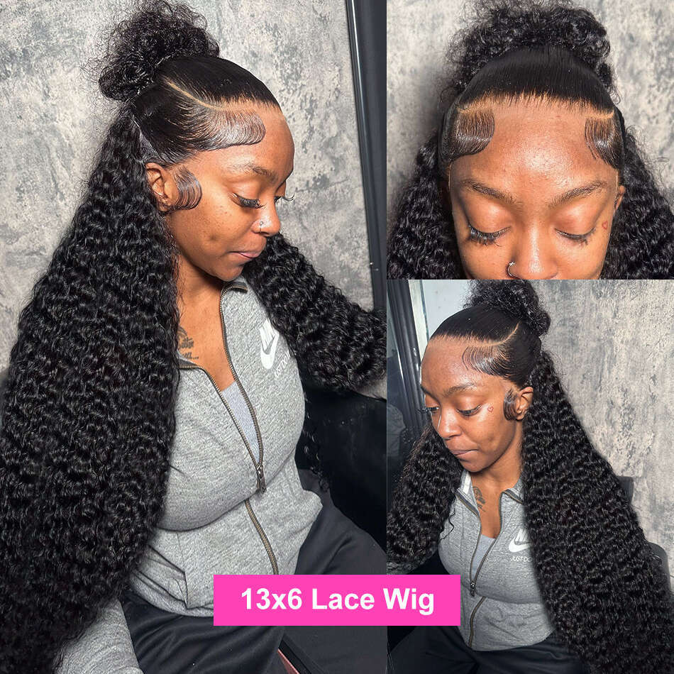Luvin Deep 13x4 13x6 Frontal Human Hair 36 inch Brazilian Remy Curly Water Wave 5x5 Lace Closure Wigs For Women