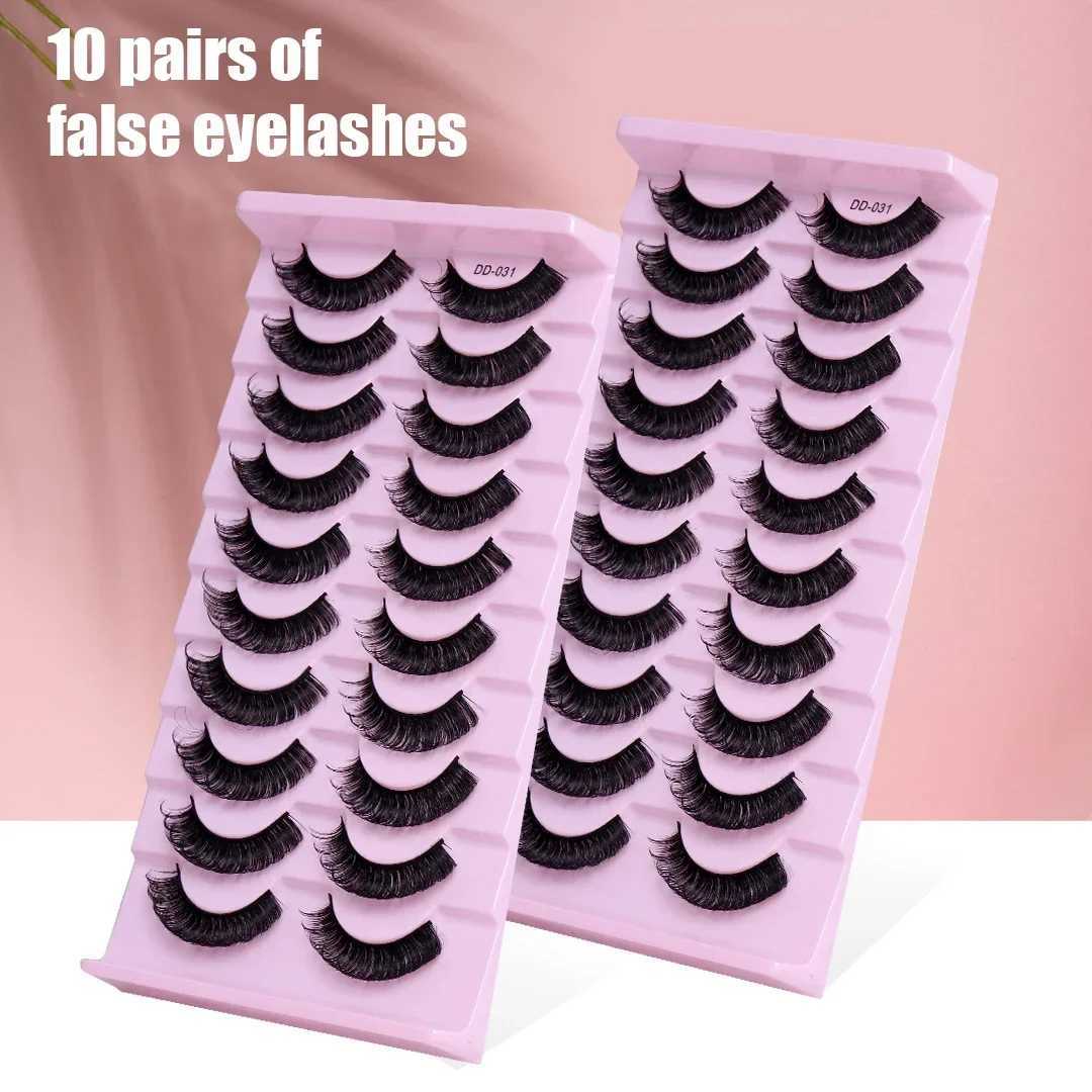 10 pairs Lashes Eyelashes Fake Eyelashes Russian Strip Lashes False Eyelashes Biche Eyes Extension LashesXJ241019