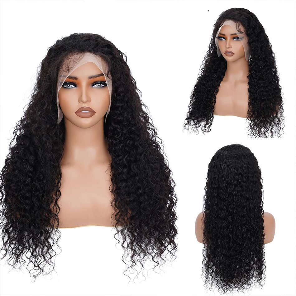 13x4 Water Wave Front Wigs Pre Plucked With Baby Brazilian Curly Lace Frontal Human Hair Wig For Women