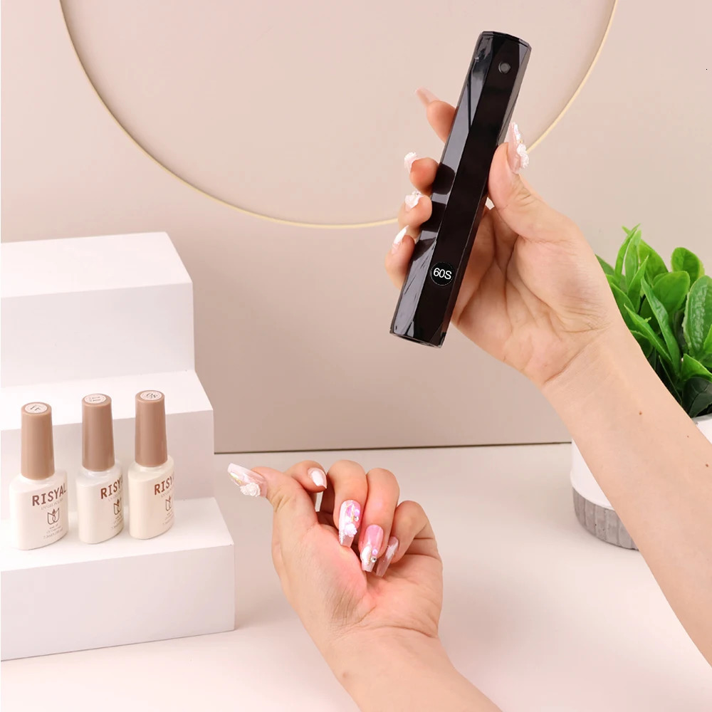 9w cordless LED nail lamp USB security UV flash curing LED nail lamp red light portable handheld mini dryer gel art tool mini lamp 241018