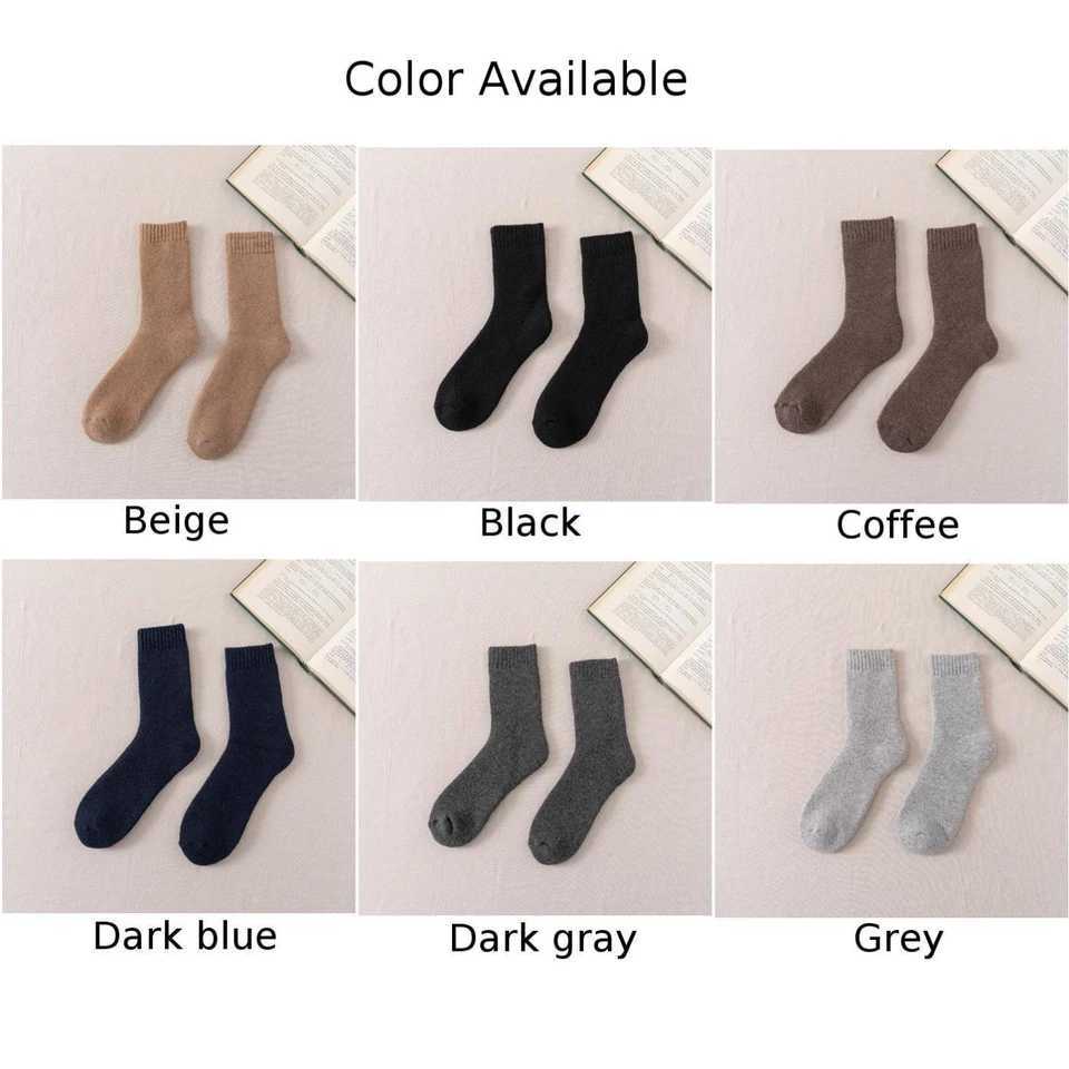 Winter Warm Socks Men Plush Home Sleep Floor Long Socking Jk Solid Soft Splice Fleece Thermal Sock Thick Snow Boot Heavy TerryXJ241019