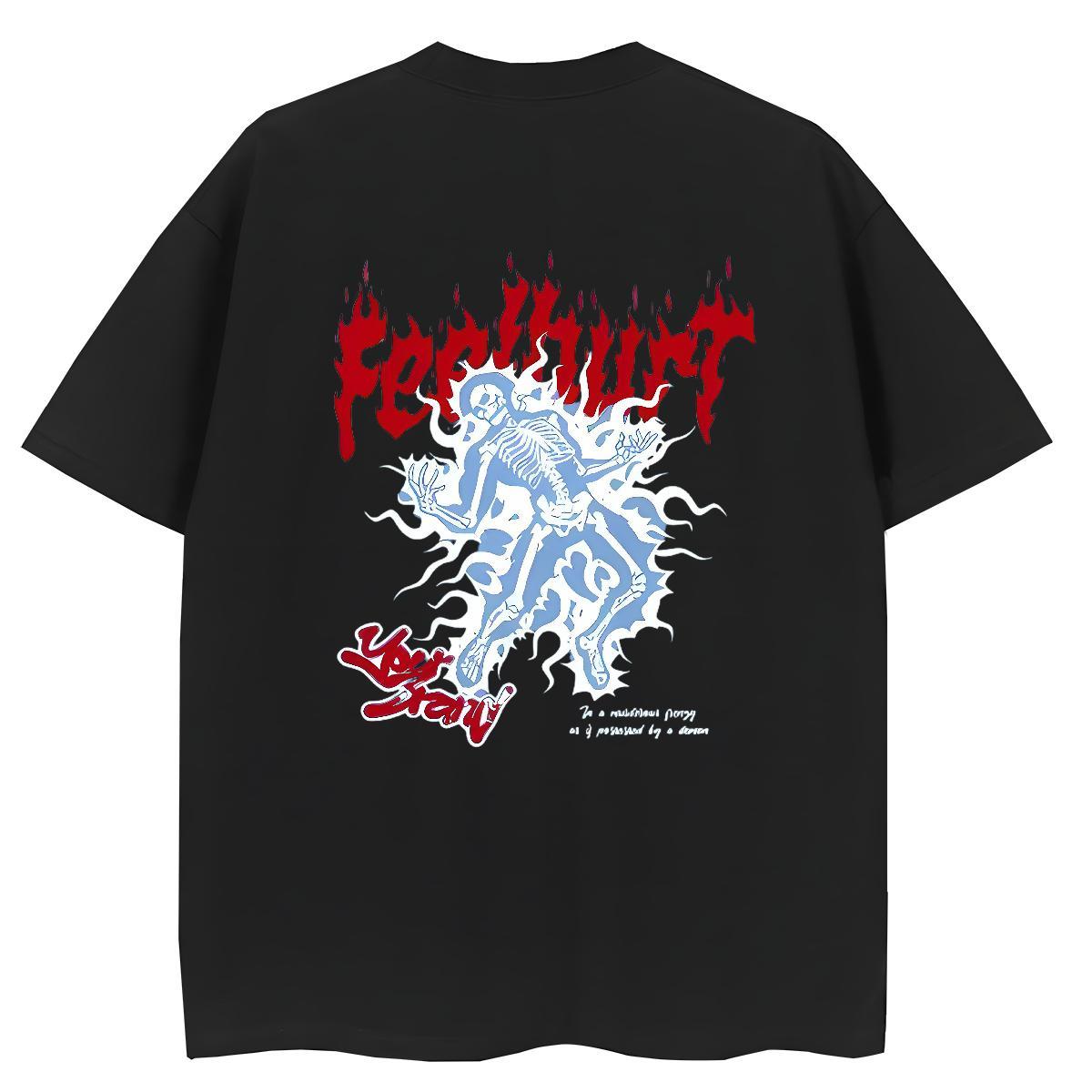 Classic T shirt 230g 100% Cotton Crew Neck Breathable Summer Casual skull Woman Tshirt Loose Custom Print Oversized Tees Shirts