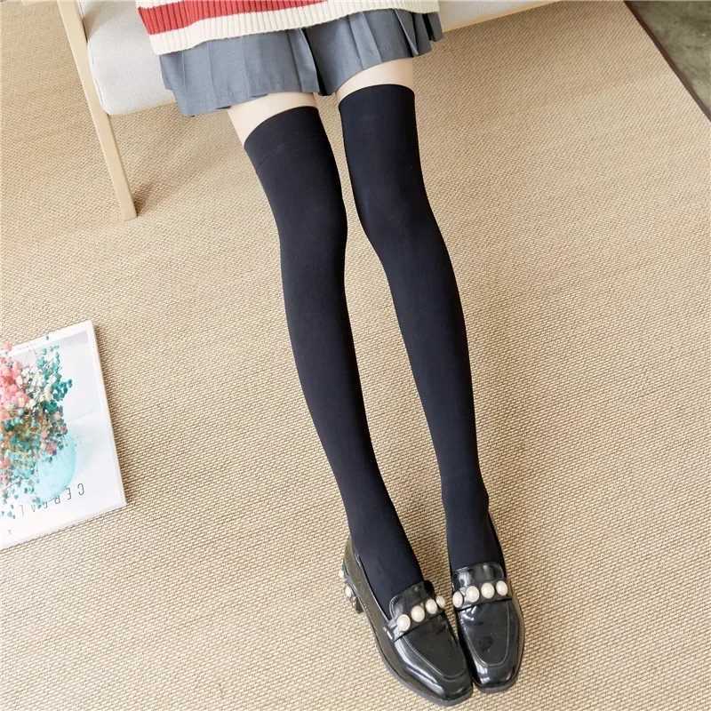 Socks Hosiery Solid Color Stocking Sexy Black White Long Stocks Over-the-calf Socks Lolita JK Cosplay Socks Womens Hosiery Thigh Stockings Y2408330S61