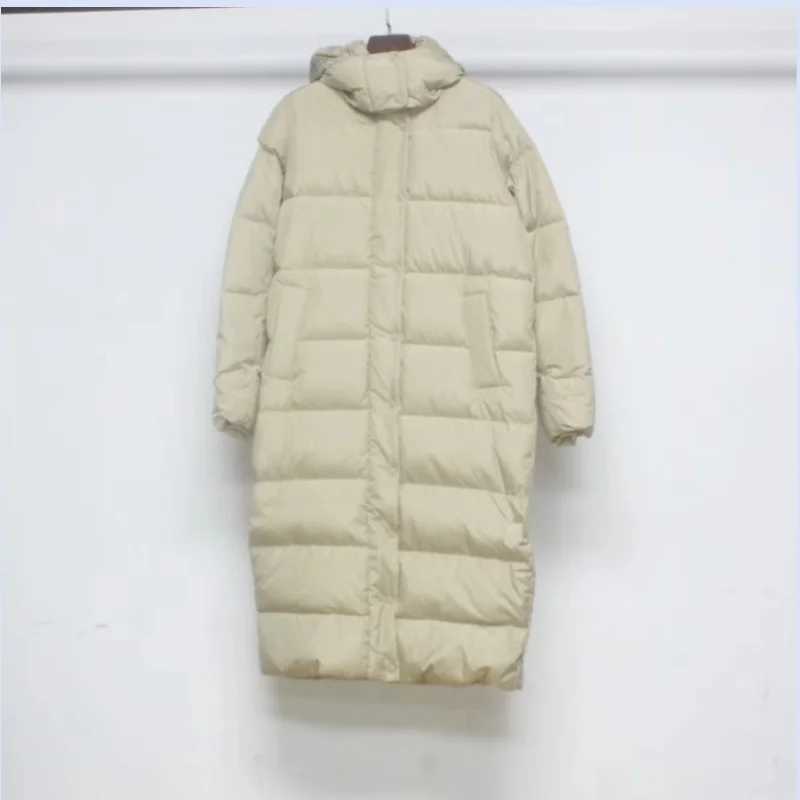 24 year winter new niche 7-color 9-grid long over the knee goose down jacketX241019