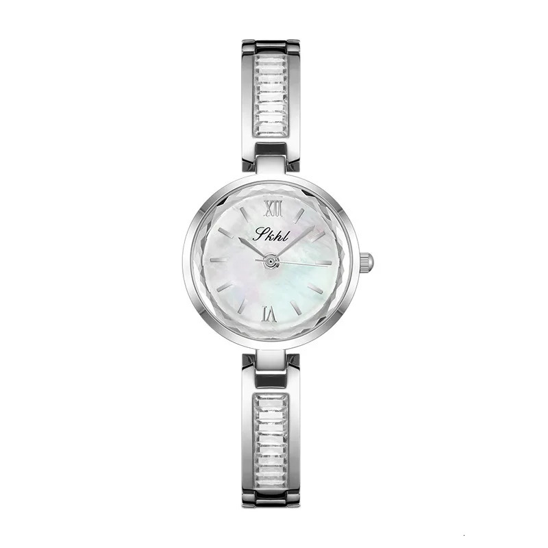 Time Corridor Light Rhinestone Temperature Bracelet Watch Niche Simple Fashion Casual Womens Steel Belt Quartz Watch 241009