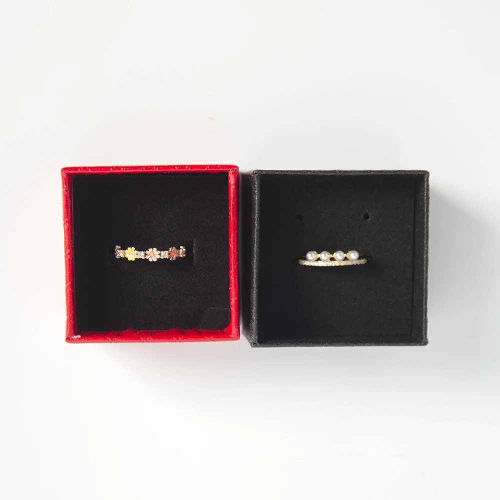 5 * 5 * 3cm Jewelry Organizer Box Multicolor Travel Accessories Jewelry Earrings Ring Display Packaging Box Black Sponge W241019