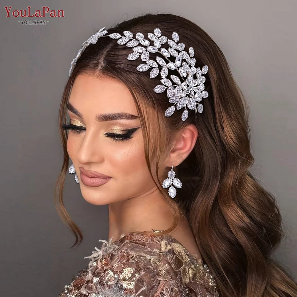 YouLaPan HP518 Bridal Headband Wedding Hair Accessories Alloy Leaf Headwear Womens Jewelry Bridal Headwear Hair Decoration 241018