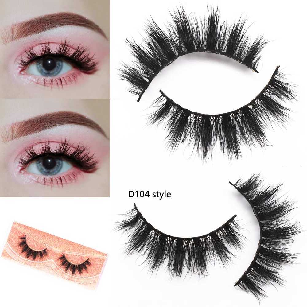 Mink Lashes D104 Fluffy Lashes False Eyelashes 3D Mink Eyelashes Cruelty Free Crisscross Wispy Lashes Makeup Eyelashes ExtensionXJ241019