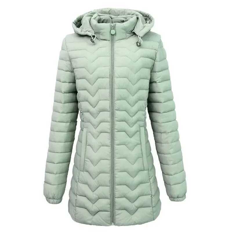 2023 Women Parka Winter Jacket Middle Old Hooded Mid Long Coat Warm Ladies Outwear High Quality Cotton Padded Casual Female TopsX241019