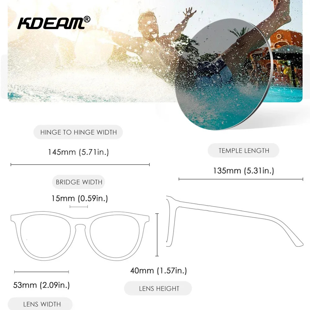 KDEAM Round Frame Polarizing Sunglasses Mens Fishing Glasses Womens Street Po Gradient Trend Glasses KD336 241007