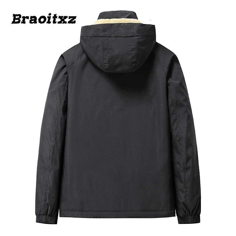 mens autumn and winter outdoor leisure windproof cargo jacket for mens detachable hooded large-sized Sherpa cargo jacket for men 241007