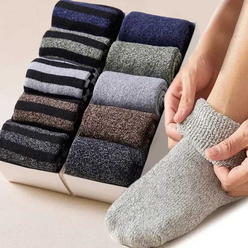 1/5Pairs Super Thick Winter Woolen Merino Socks for Men Towel Thermal Warm Sport Socks Cotton Males Cold Snow Boot Terry SockXJ241019