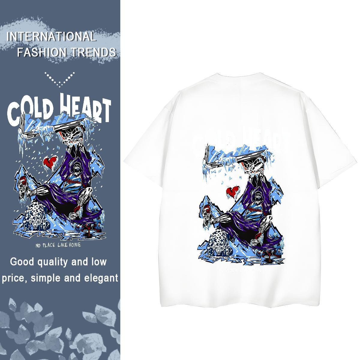 New T shirt 100% Cotton 230g Short Sleeve O-Neck Daily Wear skull Couples T Shirts Free Shipping Anime Tshirts