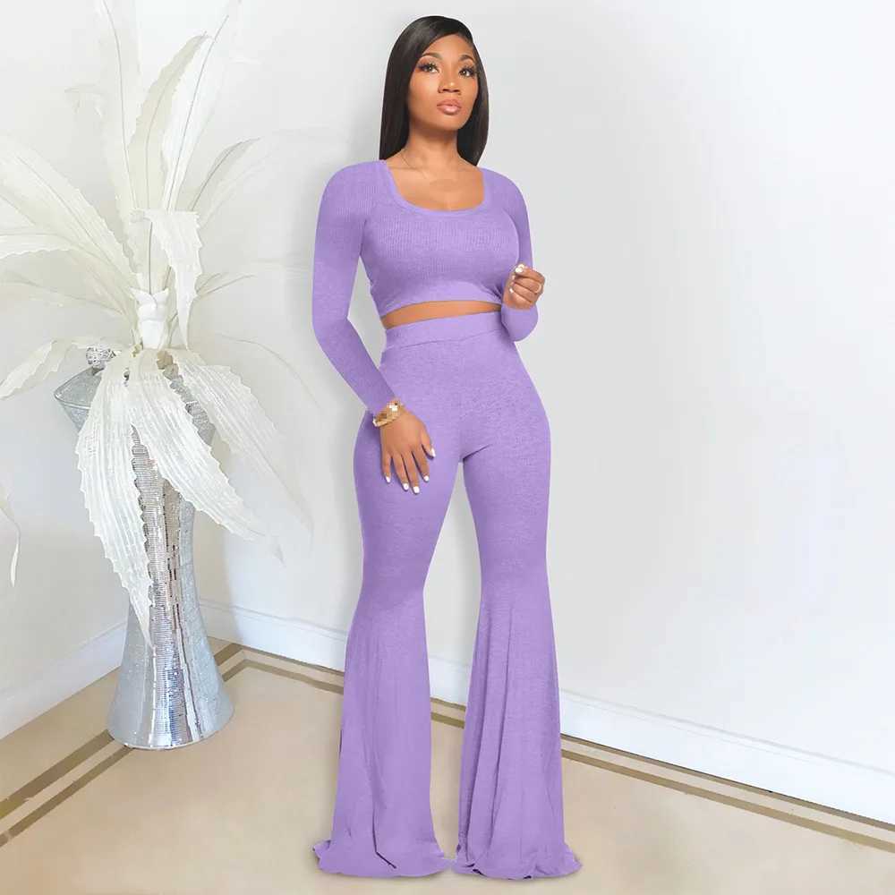 Women's Two Piece Pants two piece set women outfits fall outfits women 2 piece set pants sets long slve fall clothes for woman 2022 wholesale Y24