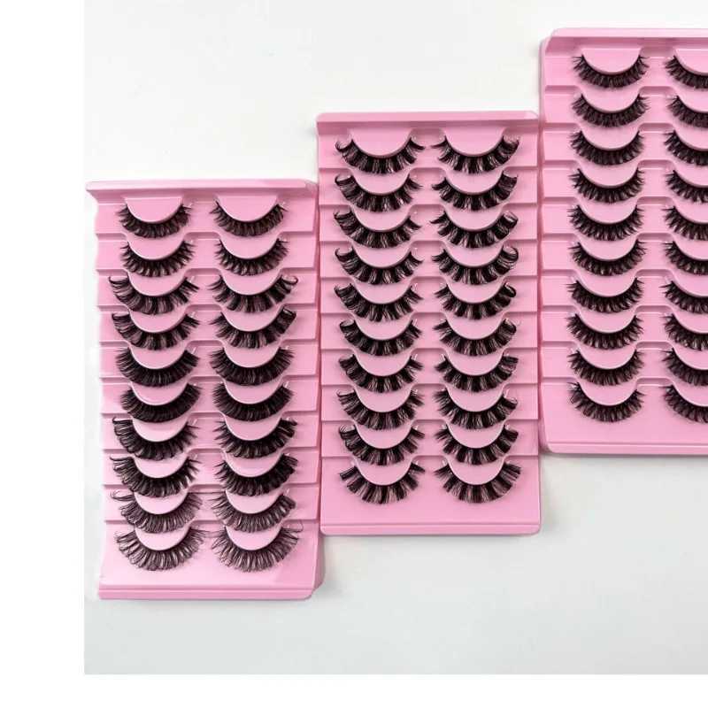 Russian 10 Pairs DD Curl Strip Lashes Fluffy Volume False Eyelashes DD Curl Dramatic Messy Faux Mink Fake Lashes Make UpXJ25872