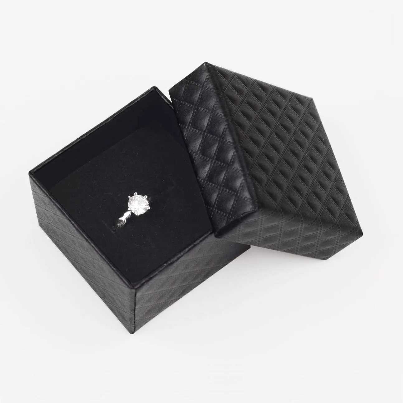 High quality square jewelry box engagement ring box earring jewelry display gift box holder black and white navy blue W241019