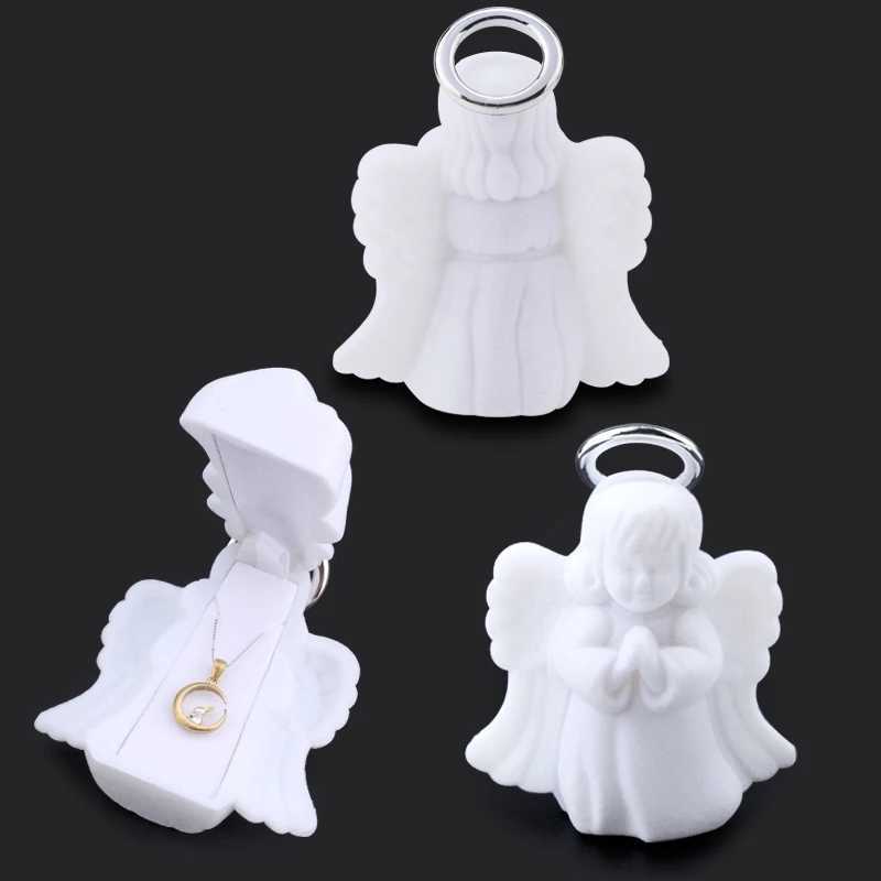 1/2PC Cute Angel shaped Velvet Jewelry Box Wedding Ring Box Gift Box Jewelry Packaging Display Necklace Box W241019