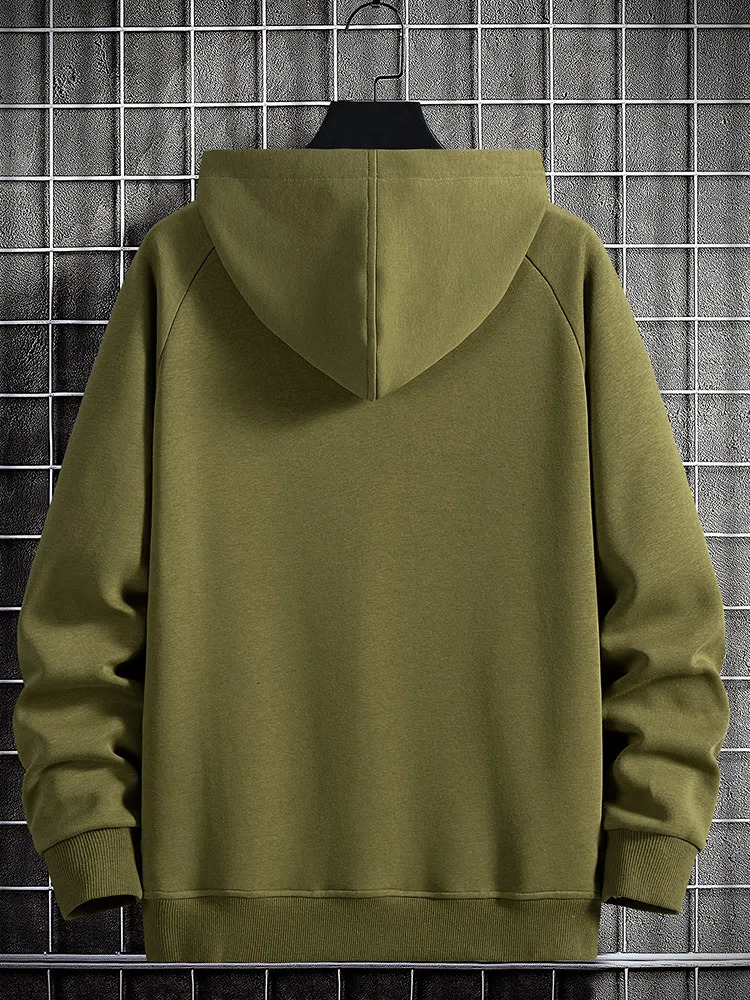 Men Sweatshirts Cotton Hooded Oversized 6XL 7XL 8XL Plus Size Zipper Full Length Hoodies Pullovers Autumn Streetwear Sportswear 241019