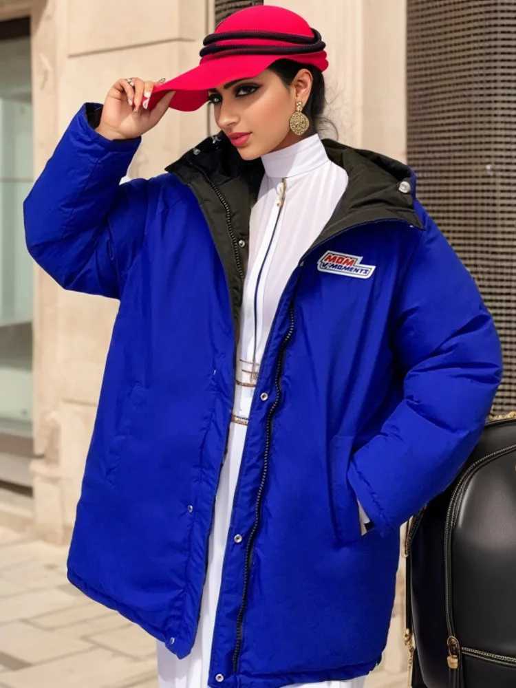 Women's Down Parkas Winter apron jacket thick coat Parka down cotton coat womens medium to long new 2022 bread jacket Korean version loose fit Y2