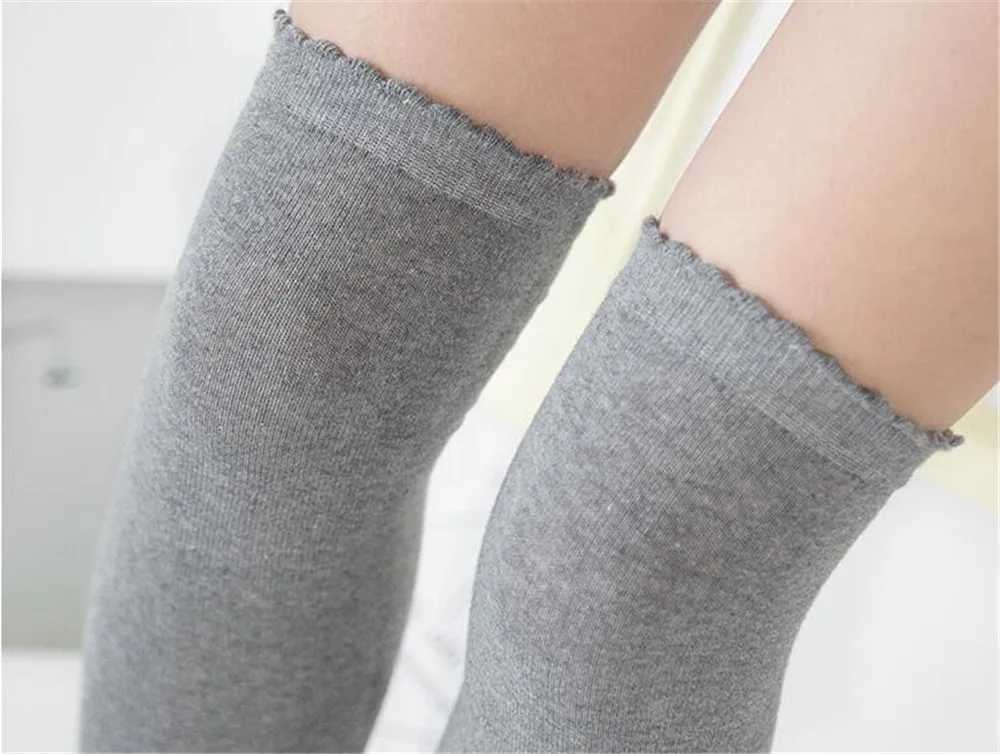 Socks Hosiery Womens Overkn Socks Stockings solid color Lolita dress socks B418 Y24083304SF1