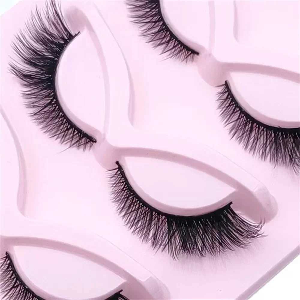 5 Pairs Cat Eye Lashes 24mm Wispy Fake Lashes Fluffy Cat Eye Lashes Extensions False EyelashesXJ241019