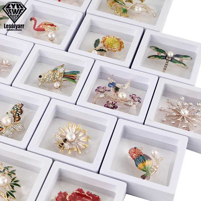Polyethylene film Brooch coin and gemstone storage box dustproof exhibition decoration hanging ring earring display rack box W241019