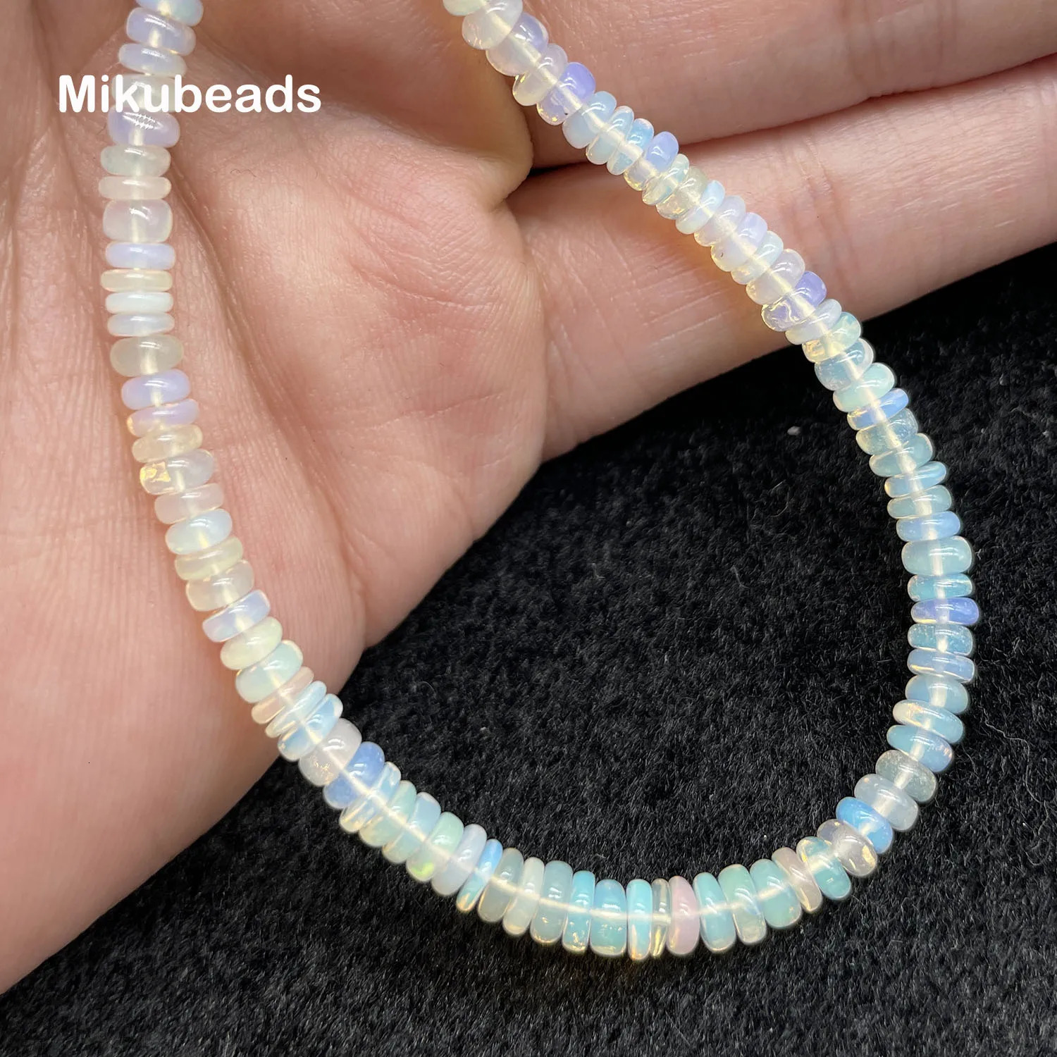 Wholesale natural 5A opal Rondelle flat loose beads used for making jewelry bracelets necklaces DIY free delivery 241018
