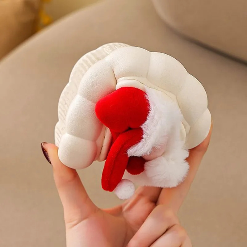 Santa Claus childrens slider winter cartoon no slider boys and girls slider plush warm soft bottom childrens mom home shoes 241018