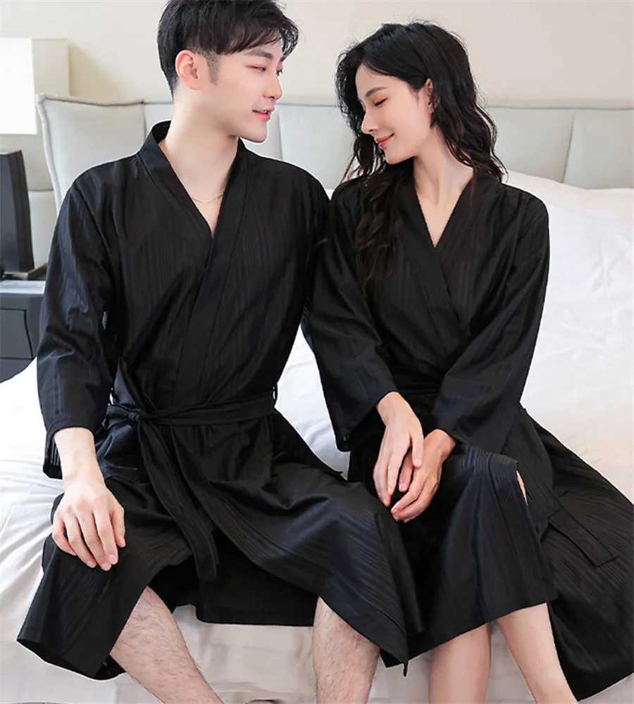 Men Kimono Bath Robes Pajamas 2024 New Summer Bathrobe Solid Sleepwear Three Quarter Sleeve Dressing Gown Mens LoungewearXJ241018