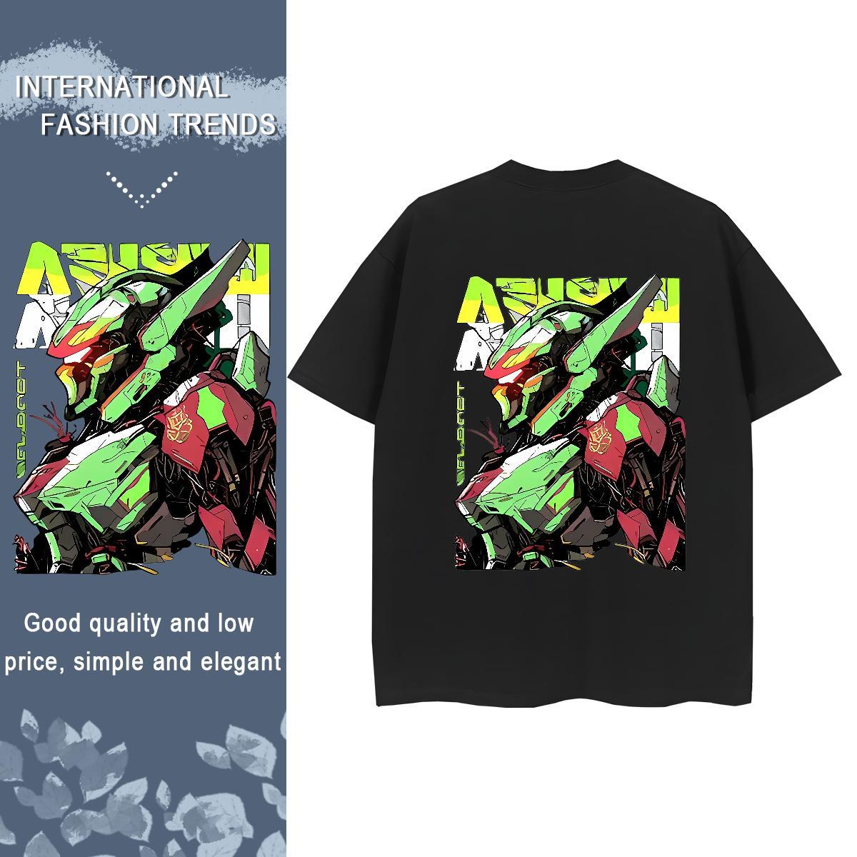 Casual New T-Shirts for Women 230g 100% Cotton O Neck Short Sleeves Sports Street Wear robot Lady T shirt Free Shipping Oversized Top Shirts