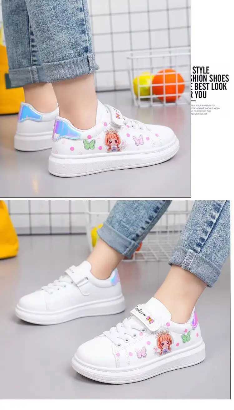Athletic Outdoor Childrens popular cartoon sports Superlight shoes girls white sports shoes spring Autumn casual mesh breathable childrens running sho
