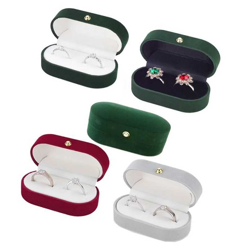 Velvet ring box double screw jewelry packaging box wedding earring storage rack organizer gift display W241019
