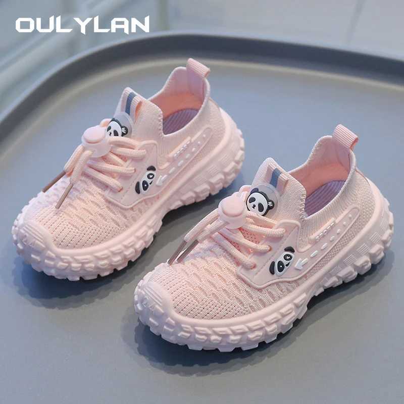 Athletic Outdoor Oulylan New Kids Sport Shoes Fashion Cross-tied Mesh Breathable Boys Sneakers Spring Autumn Children Girls Outdoor Running Shoes H241