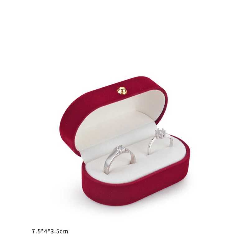 Wedding ring packaging box earring bracket velvet engagement couple ring Valentines Day gift dual ring storage display box W241019