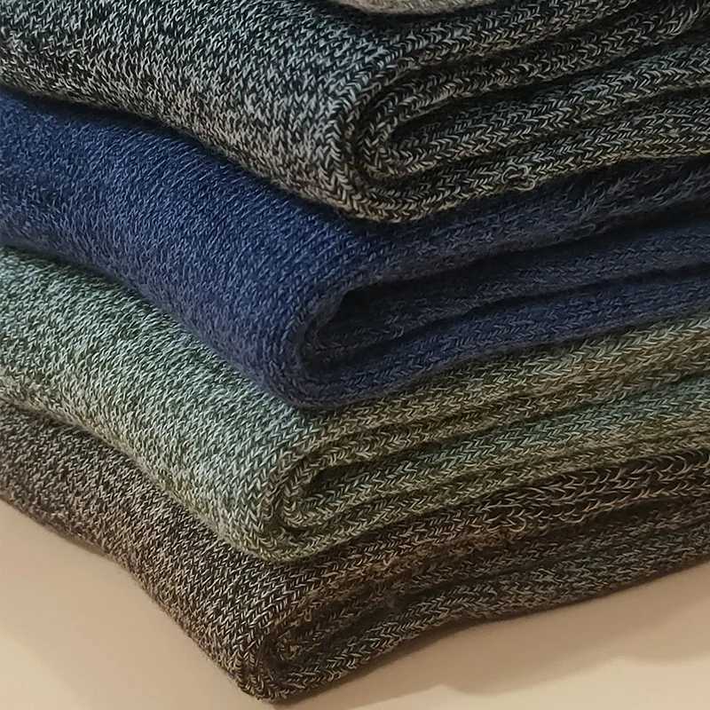 Autumn Winter Mens Thickened Terry SocksMedium Tube Warm Socks Solid ColorTowel Bottom Cotton Socks1Pair EU 35-43 US 5-9XJ241019