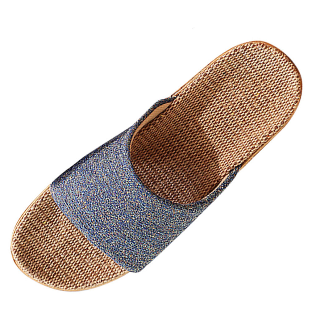 Couple Cotton Casual Comfortable Breathable en Home Large Size Flat Bottom Men's Slippers