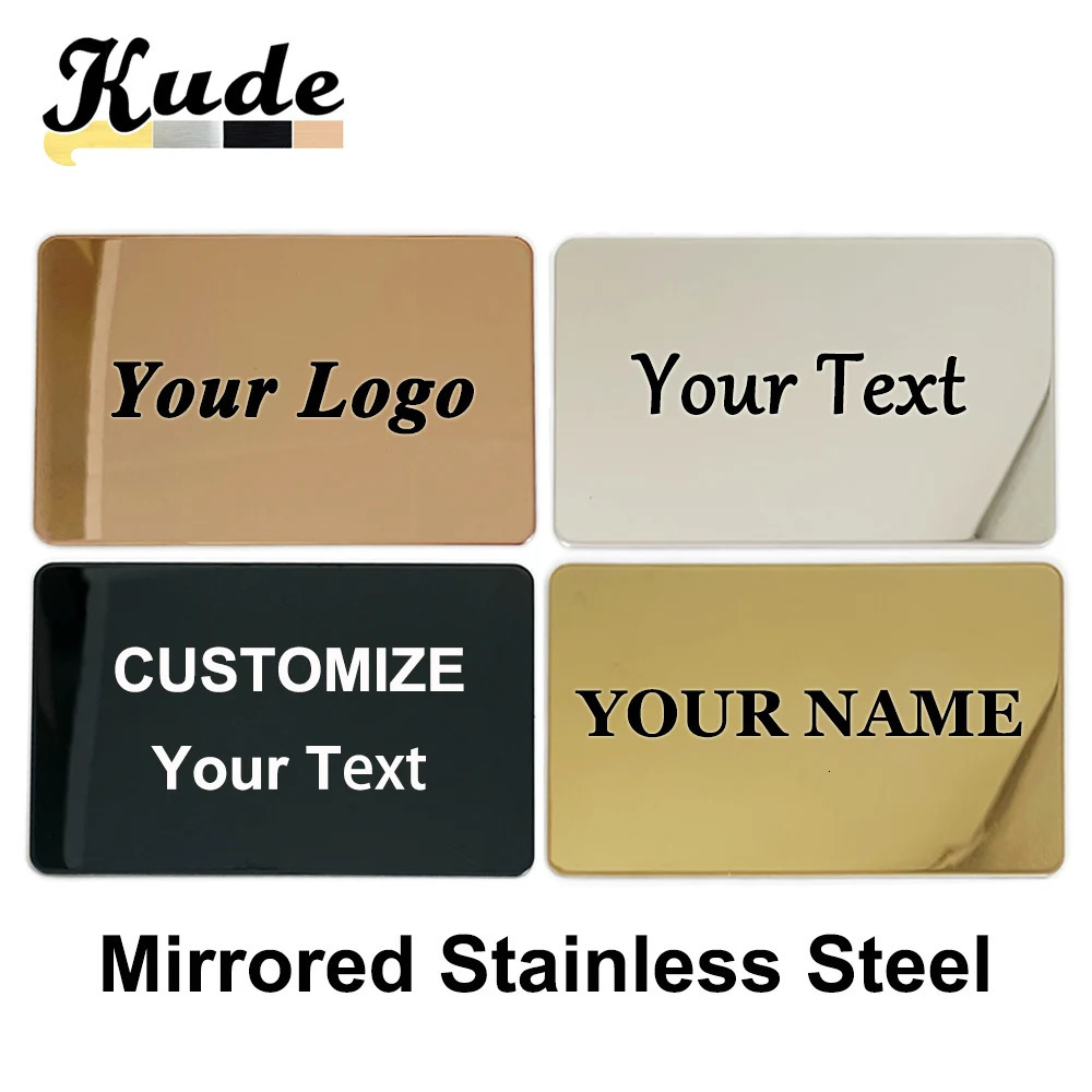 Customized brooch personalized carved text business ID board steel plate metal tag address house number 241018