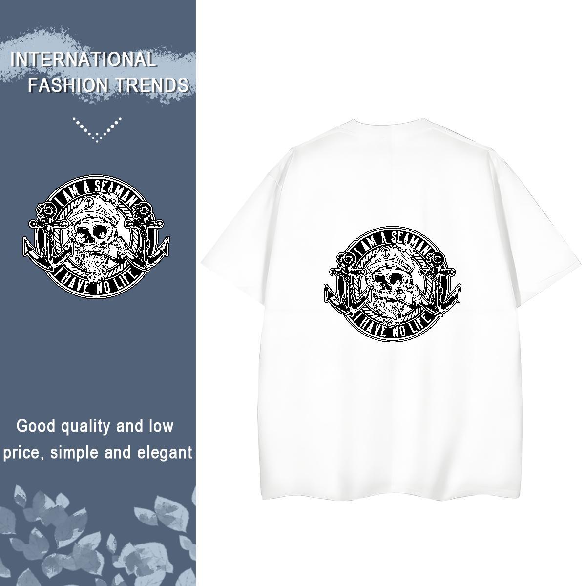 DIY Women T Shirts 100% Cotton 230g O Neck Short Sleeves Home Outdoor skull Tshirt for Man Woman 5A Plus Size Custom Top Shirts