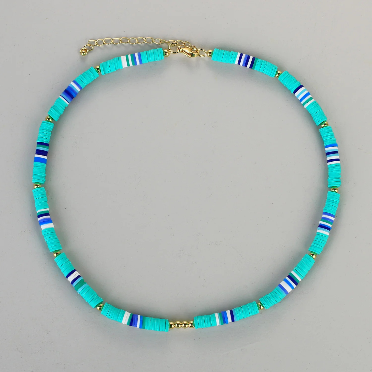 KELITCH Heishi bead necklace Bohemian womens necklace handmade rainbow color necklace polymer clay fashion jewelry wholesale 241018